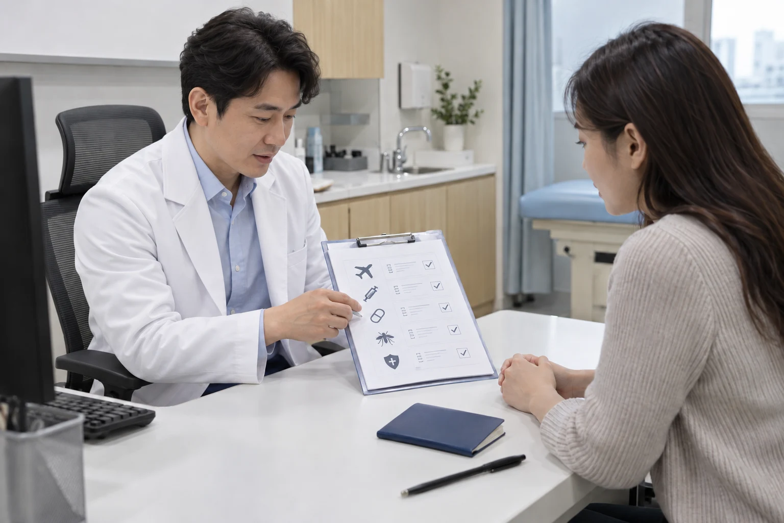 여행 전 예방접종 관련 준비사항 상담 · AI 생성 데모 이미지